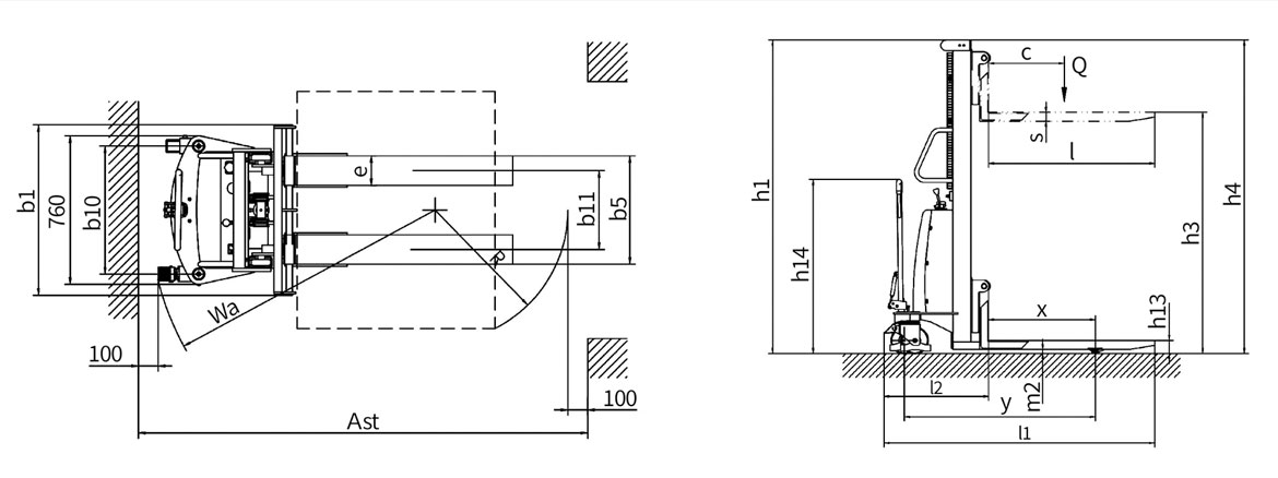 SPN半电动托盘堆垛车