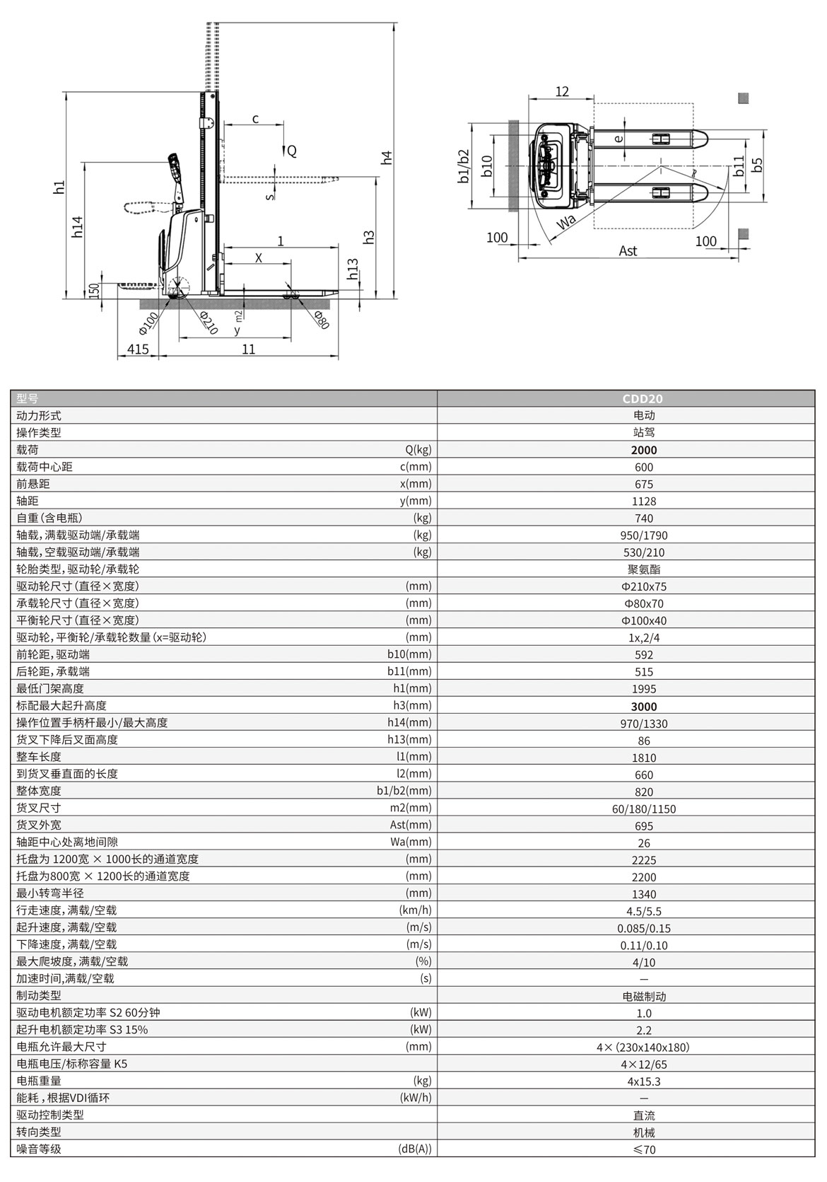 CDD20托盘堆垛车