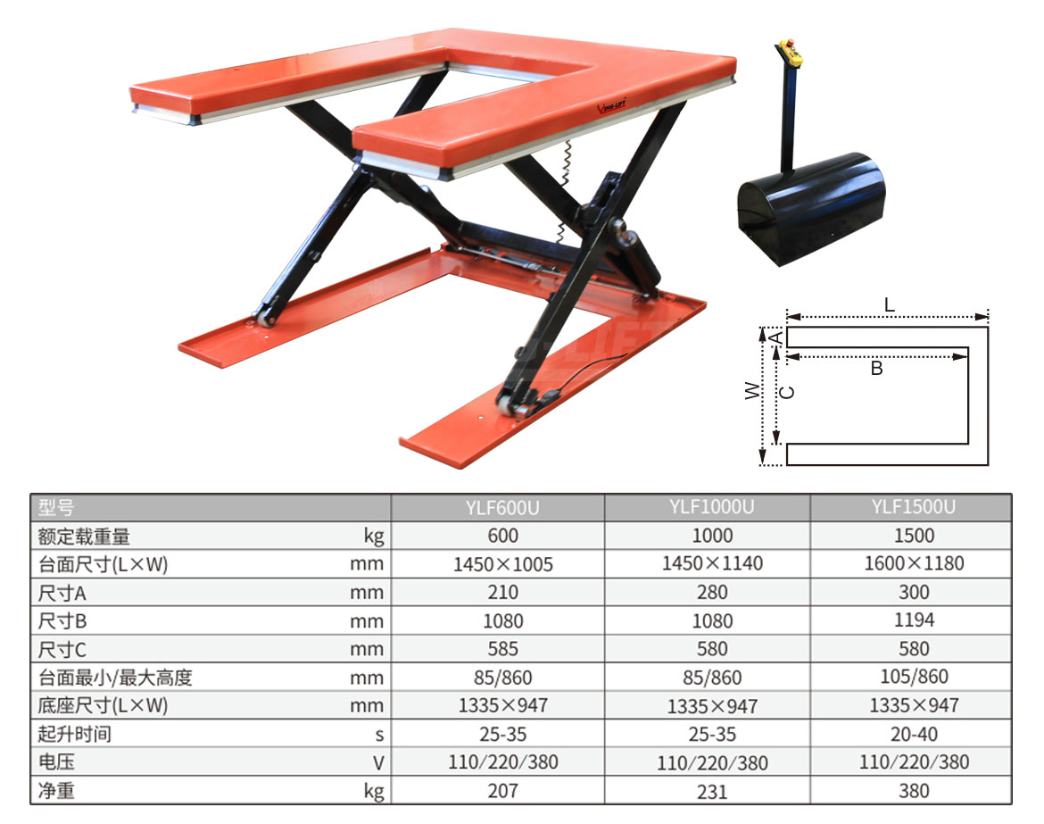 U型电动升降平台